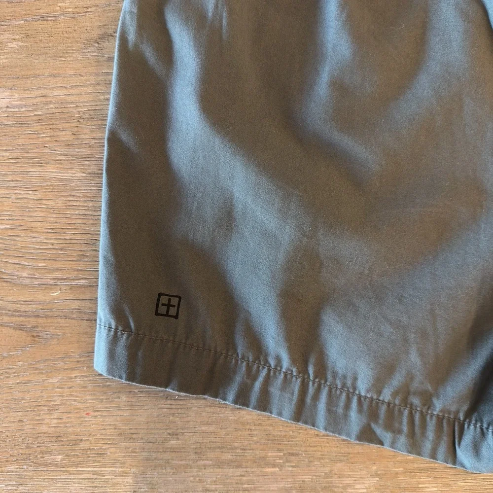 Ksubi Cotton Twill Flat Front Active Shorts-Men's Sz 34-Army Khaki Green-Hiking‎